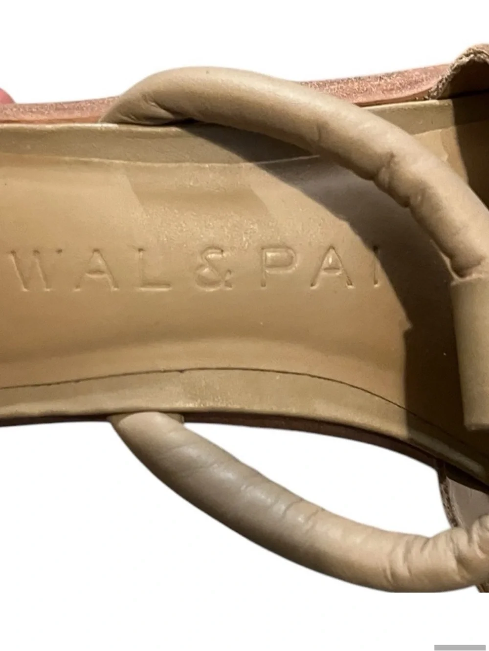 Wal & Pai Alespa Neutral Tan Leather Block-Heel Sandals with Wrap Straps
